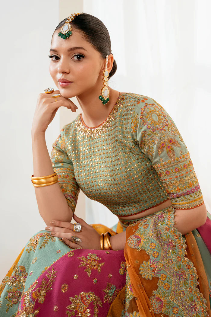 03-piece Embroidered Silk Lehanga With Organza Dupatta | Ready To Wear