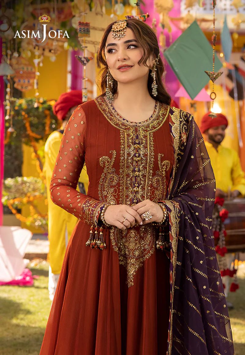 Semi Pure Chiffon Maxi Suit with 4 Side Border Dupatta | Ready To Wear