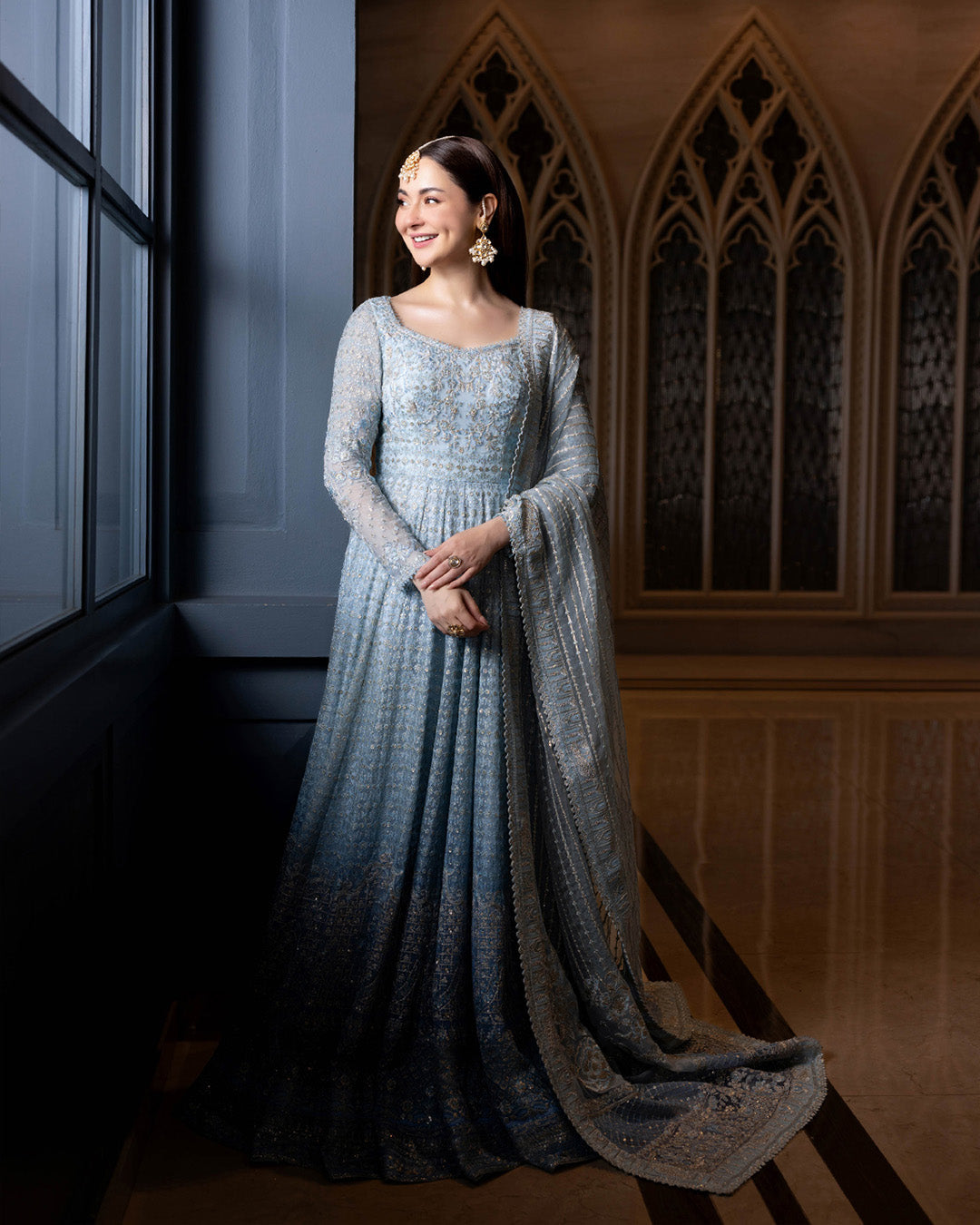 Luxury Embroidered Net Maxi 3-Piece Suit with Net Dupatta | Ready to Wear