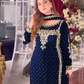 Luxury Embroidered Velvet 3-Piece Suit