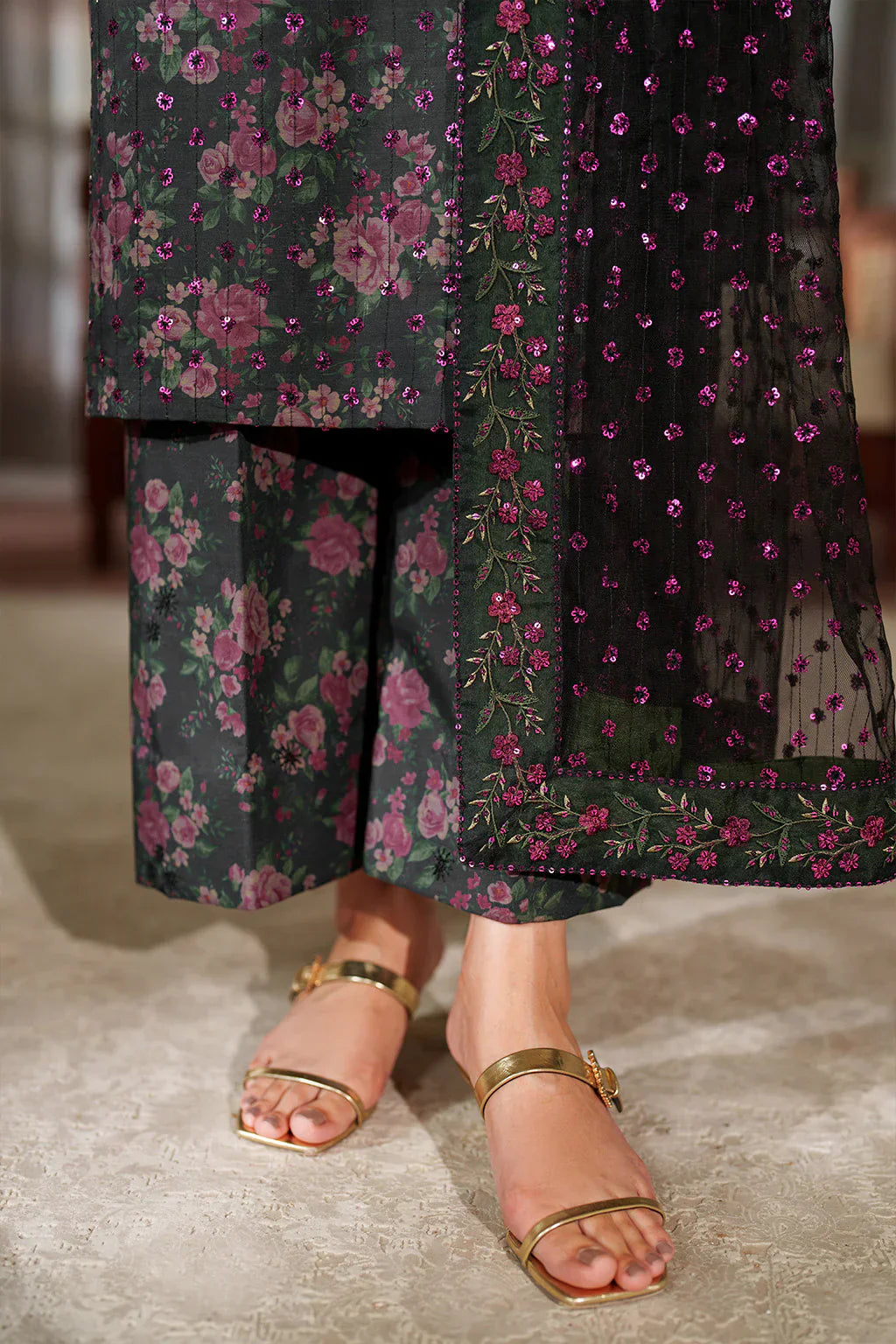 03-Piece Printed Lawn With Embroidered - Ready To Wear
