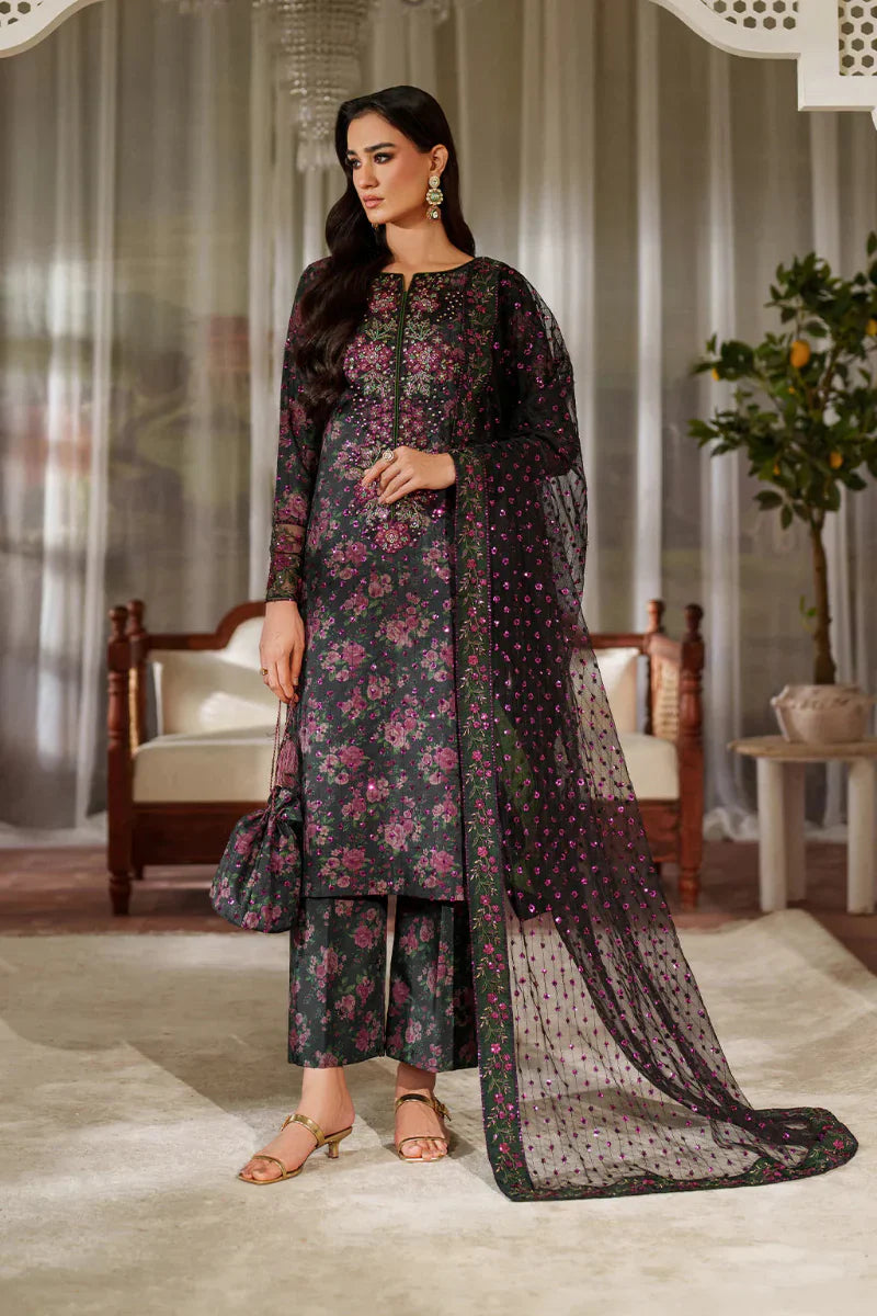 03-Piece Printed Lawn With Embroidered - Ready To Wear