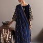 Elegant Embroidered Velvet 3-Piece Suit with Chiffon Dupatta