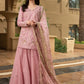 Blush Pink Sharara - 03-Piece Lawn Shirt With Silk Dupatta | Ready To Wear
