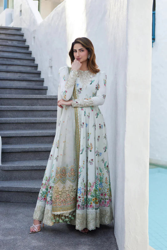 03-Piece Lawn Frock With Embroidery | Ready To Wear