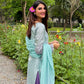 03-Piece Tie & Dye - Embroidered Chiffon Suit | Ready To Wear