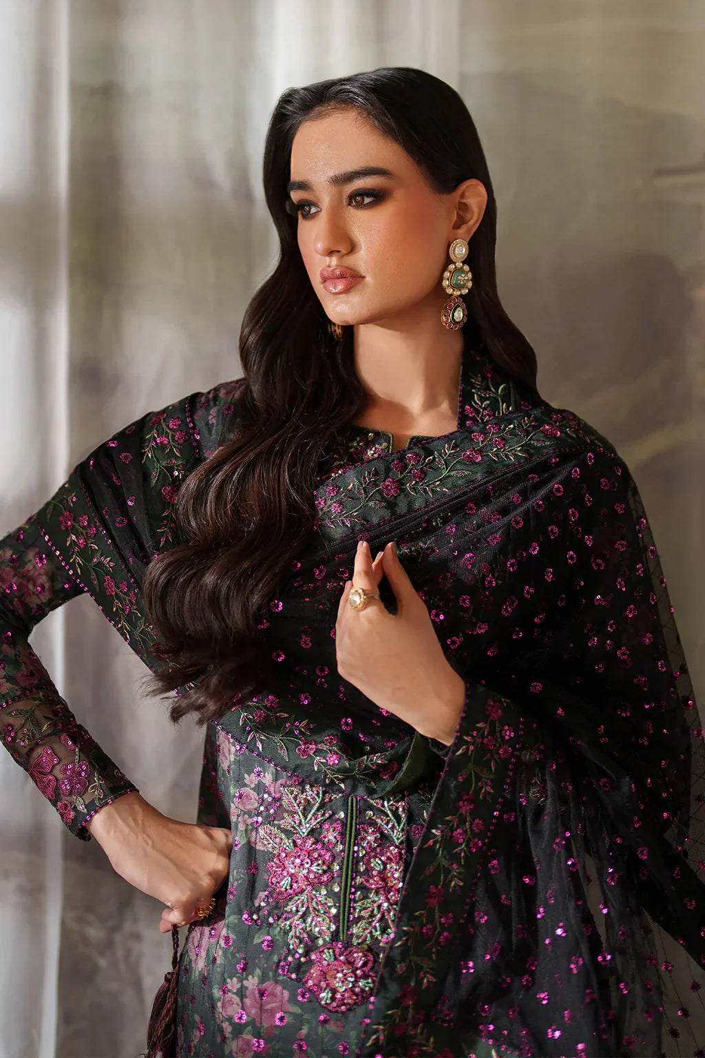 03-Piece Printed Lawn With Embroidered - Ready To Wear