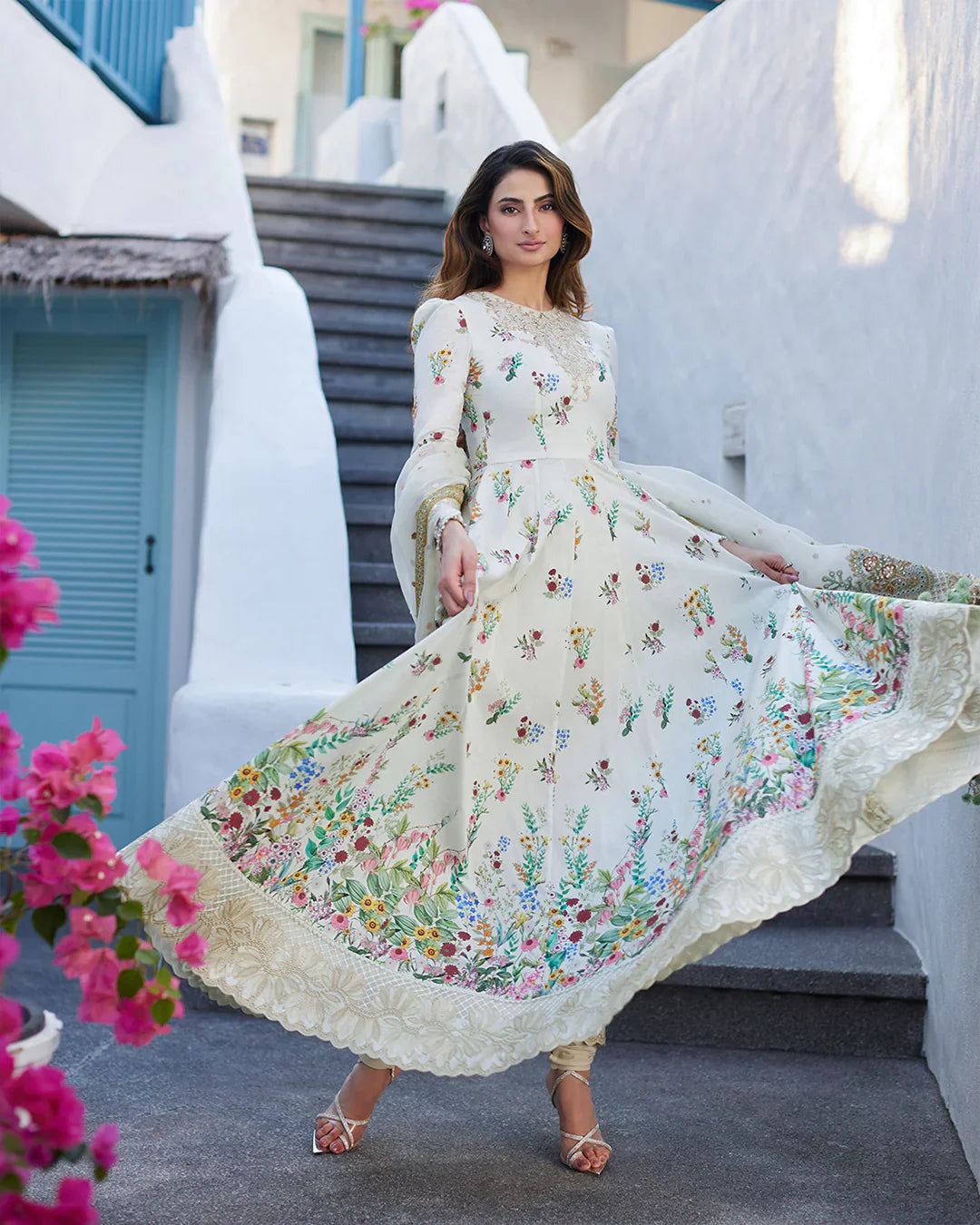 03-Piece Lawn Frock With Embroidery | Ready To Wear
