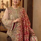 Pistachio & Crimson - 3 Piece Heavy Embroidered Suit | Ready To Wear