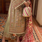 Pistachio & Crimson - 3 Piece Heavy Embroidered Suit | Ready To Wear