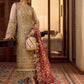 Pistachio & Crimson - 3 Piece Heavy Embroidered Suit | Ready To Wear