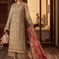 Pistachio & Crimson - 3 Piece Heavy Embroidered Suit | Ready To Wear