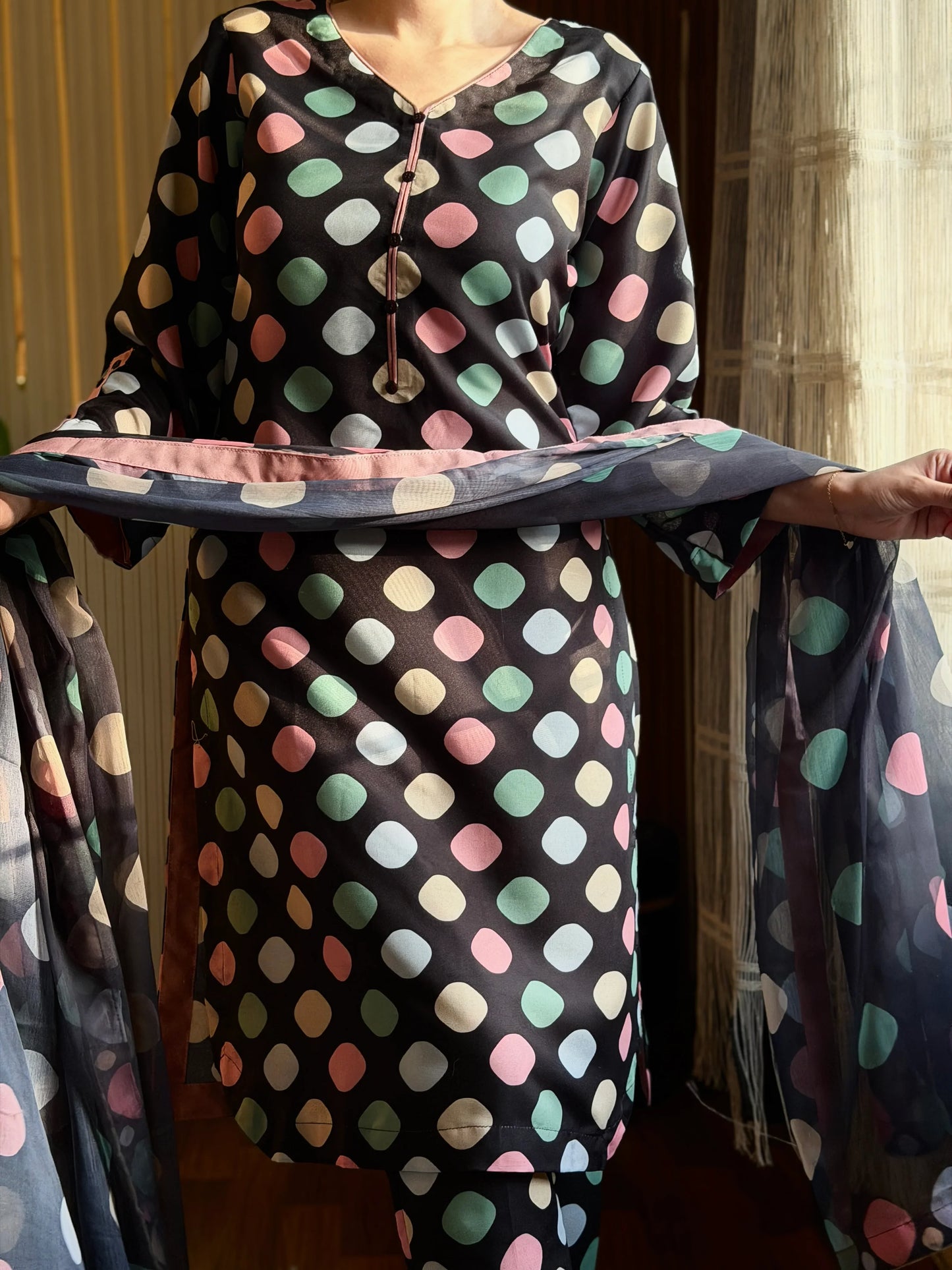 03-Piece Printed Silk Suit | Ready To Wear