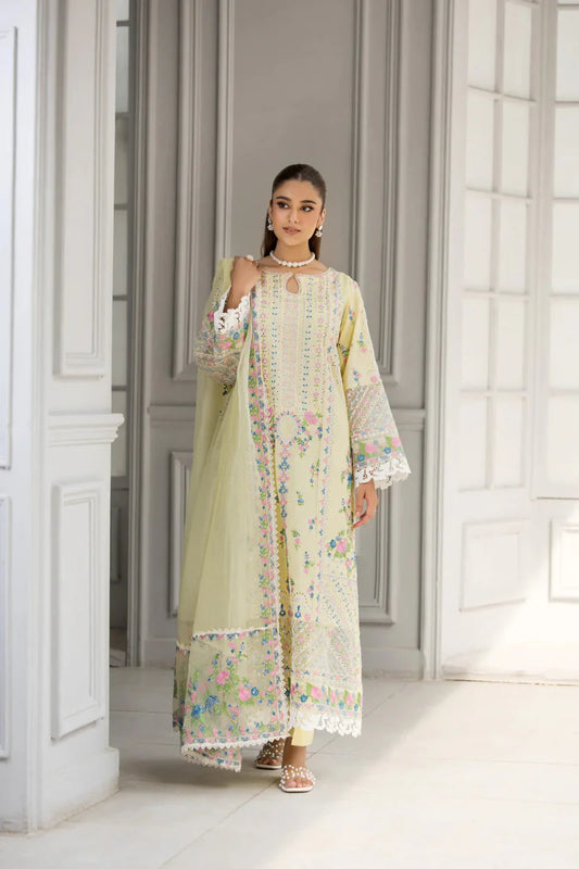 03-Piece Embroidered Chikankari Suit | Ready To Wear