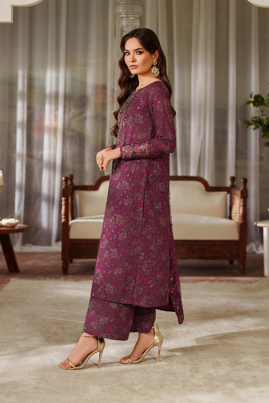 03-Piece Printed Lawn With Embroidered - Ready To Wear