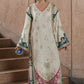 Ivory Oasis: 02-Piece Botanical Embroidered Silk Kaftan | Ready To Wear