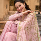 Blush Pink Sharara - 03-Piece Lawn Shirt With Silk Dupatta | Ready To Wear
