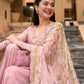 Blush Pink Sharara - 03-Piece Lawn Shirt With Silk Dupatta | Ready To Wear