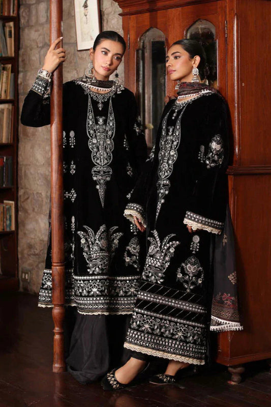 3 Piece Stitched Velvet Suit - Ready to Wear