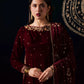 Ready-to-Wear Mehroon Luxury Velvet Embroidered 3-Piece Suit