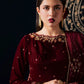 Ready-to-Wear Mehroon Luxury Velvet Embroidered 3-Piece Suit