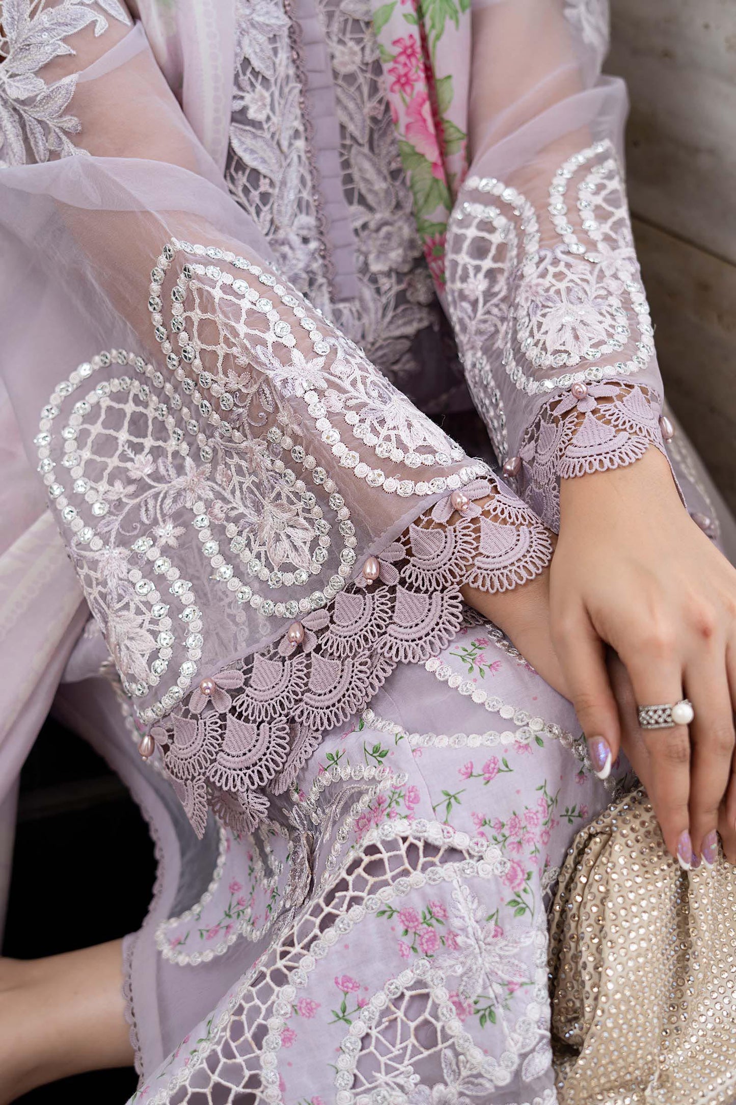 03-Piece Embroidered Lawn Suit With Printed Silk Dupatta | Ready To Wear