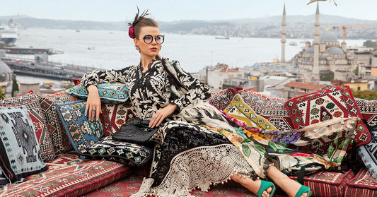 Black Printed Cambric 3-Piece Ready-to-Wear Suit