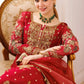 Bridal Red Embroidered Chiffon Suit With Organza Dupatta | Ready To Wear