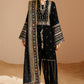03-Piece Embroidered Velvet Formal Suit Ready To Wear