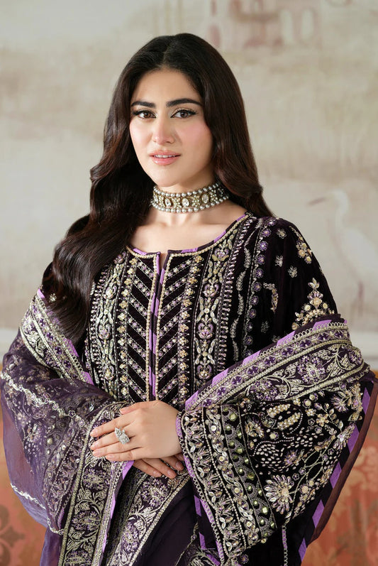 Heavy Embroidered Velvet 3-Piece Suit Ready-to-Wear