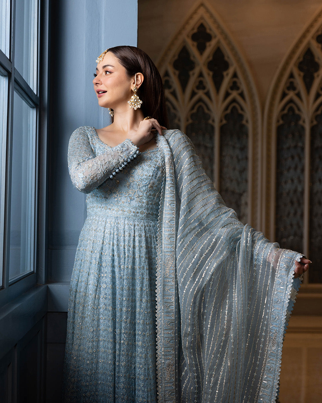 Luxury Embroidered Net Maxi 3-Piece Suit with Net Dupatta | Ready to Wear