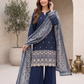 03 Piece Embroidered Chikankari  Lawn Suit - Ready  To Wear