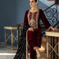 Royal Maroon & Black – Premium Velvet Suit | Ready to Wear