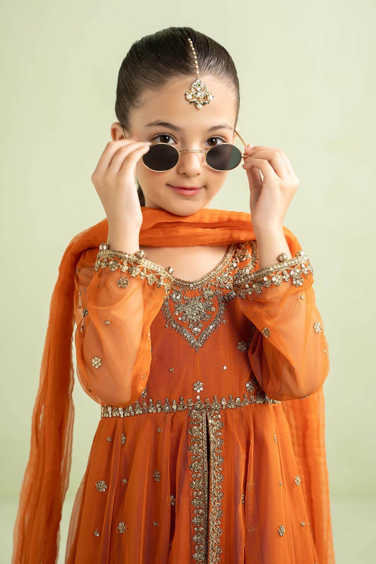Luxury Embroidered Chiffon Girls’ Ready-to-Wear Suit
