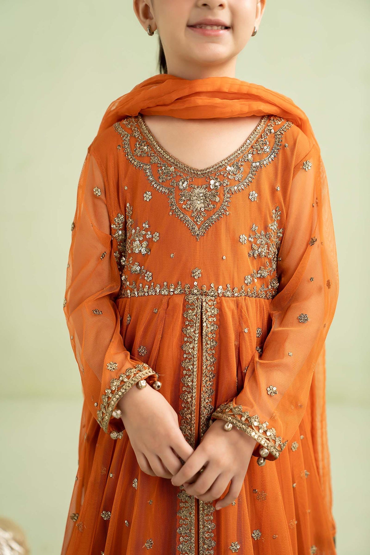 Luxury Embroidered Chiffon Girls’ Ready-to-Wear Suit