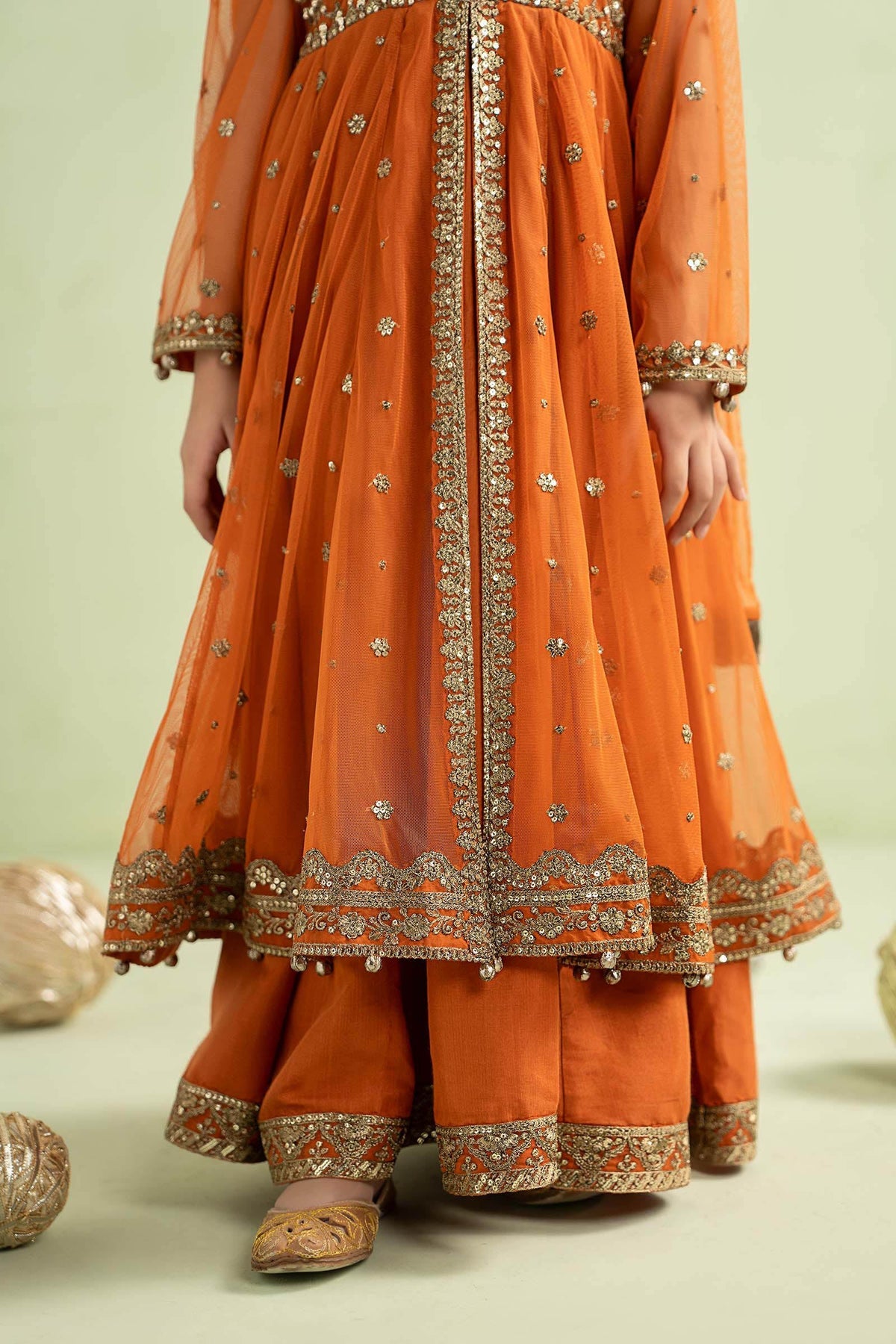 Luxury Embroidered Chiffon Girls’ Ready-to-Wear Suit
