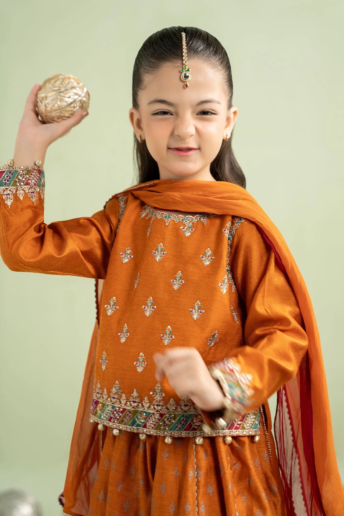 Luxury Embroidered Chiffon Girls’ Ready-to-Wear Suit