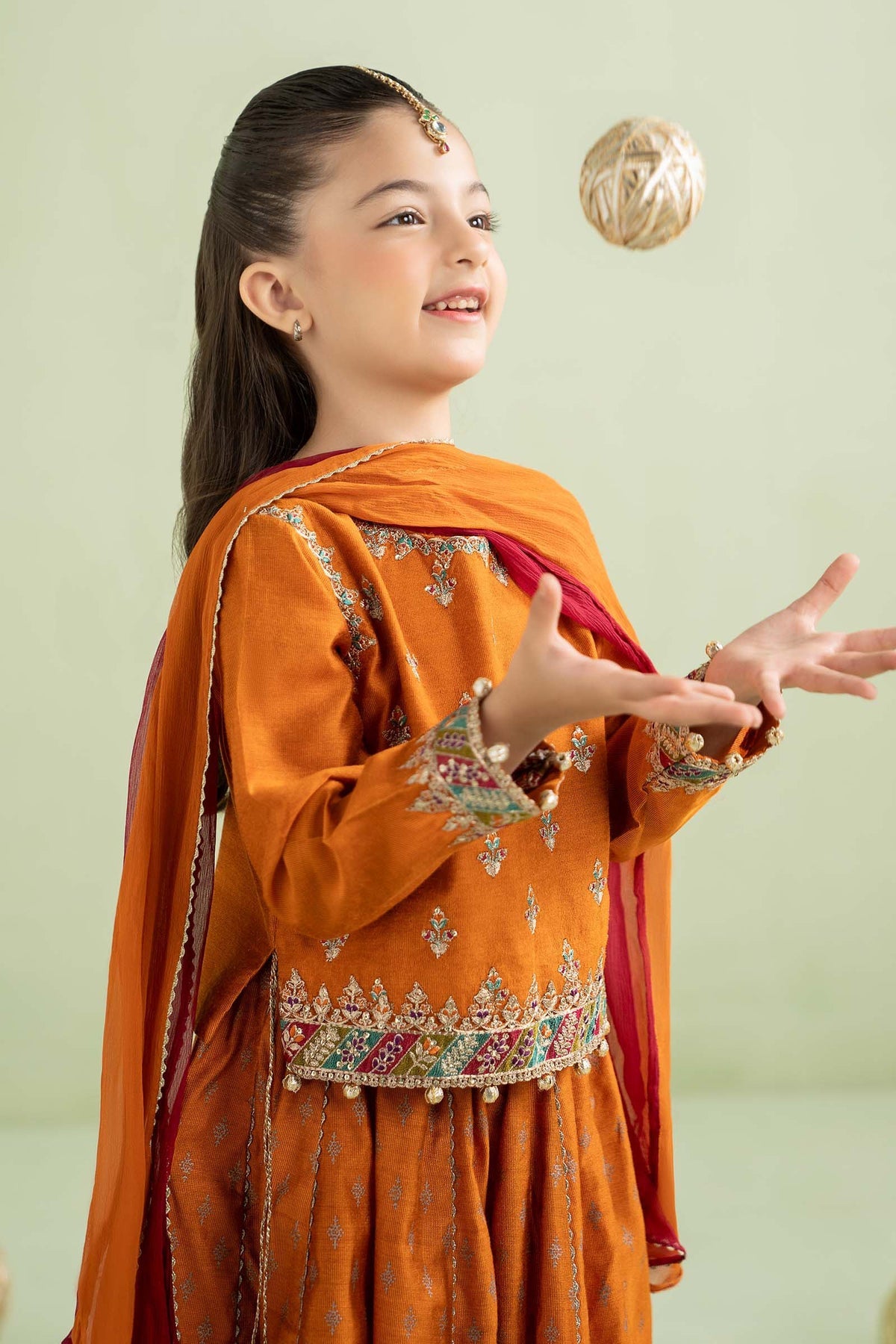 Luxury Embroidered Chiffon Girls’ Ready-to-Wear Suit