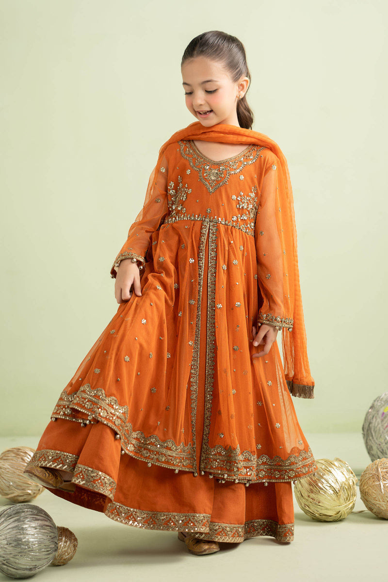 Luxury Embroidered Chiffon Girls’ Ready-to-Wear Suit