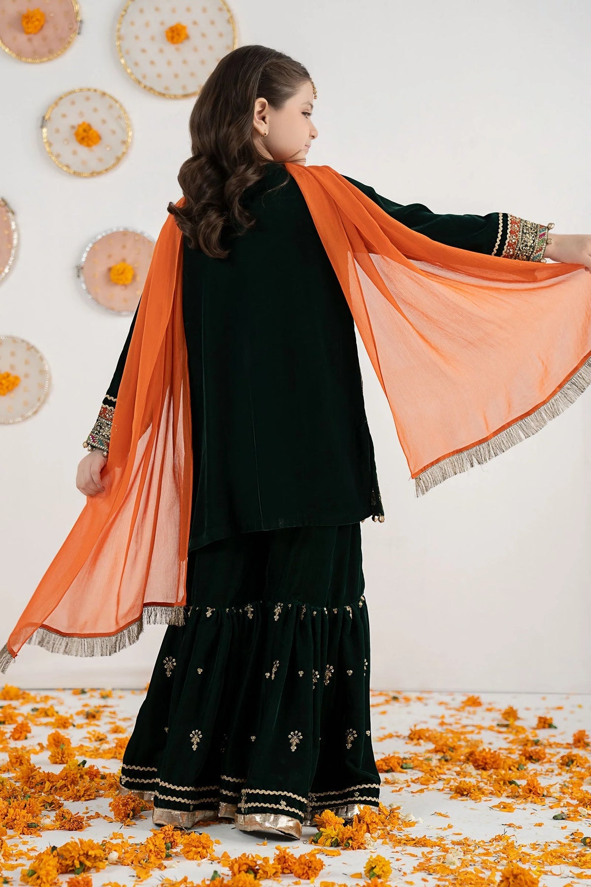 Luxury Embroidered Chiffon Girls’ Ready-to-Wear Suit