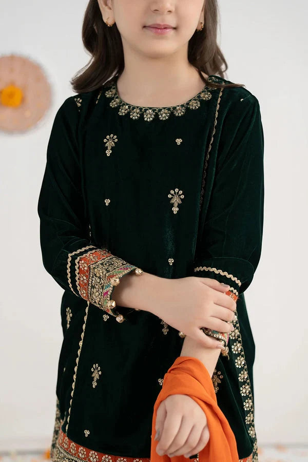Luxury Embroidered Chiffon Girls’ Ready-to-Wear Suit