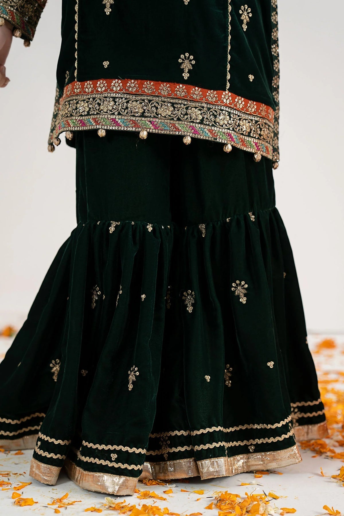 Luxury Embroidered Chiffon Girls’ Ready-to-Wear Suit