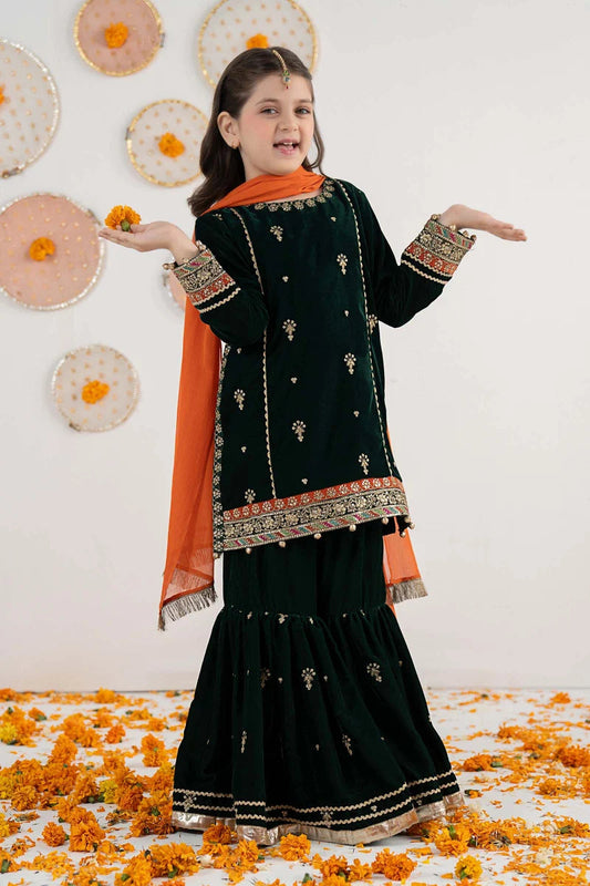 Luxury Embroidered Chiffon Girls’ Ready-to-Wear Suit