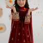 Elegant Embroidered Chiffon Girls’ Gharara 3-Piece – Ready to Wear