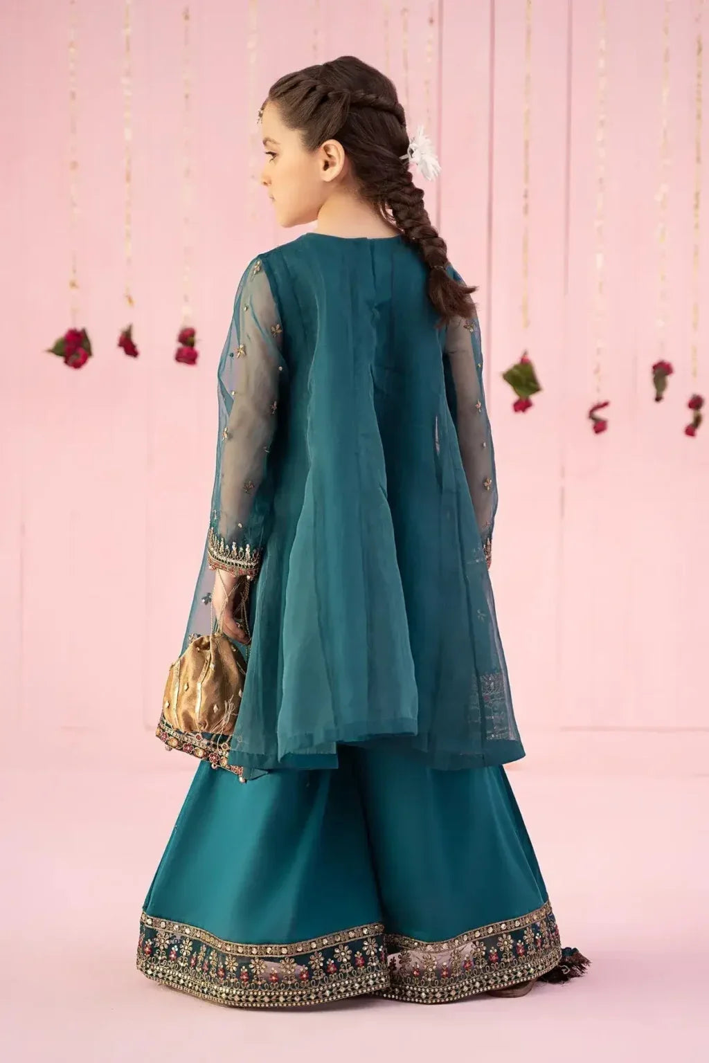 Elegant Embroidered Chiffon Girls’ 3-Piece Party Wear – Ready to Wear