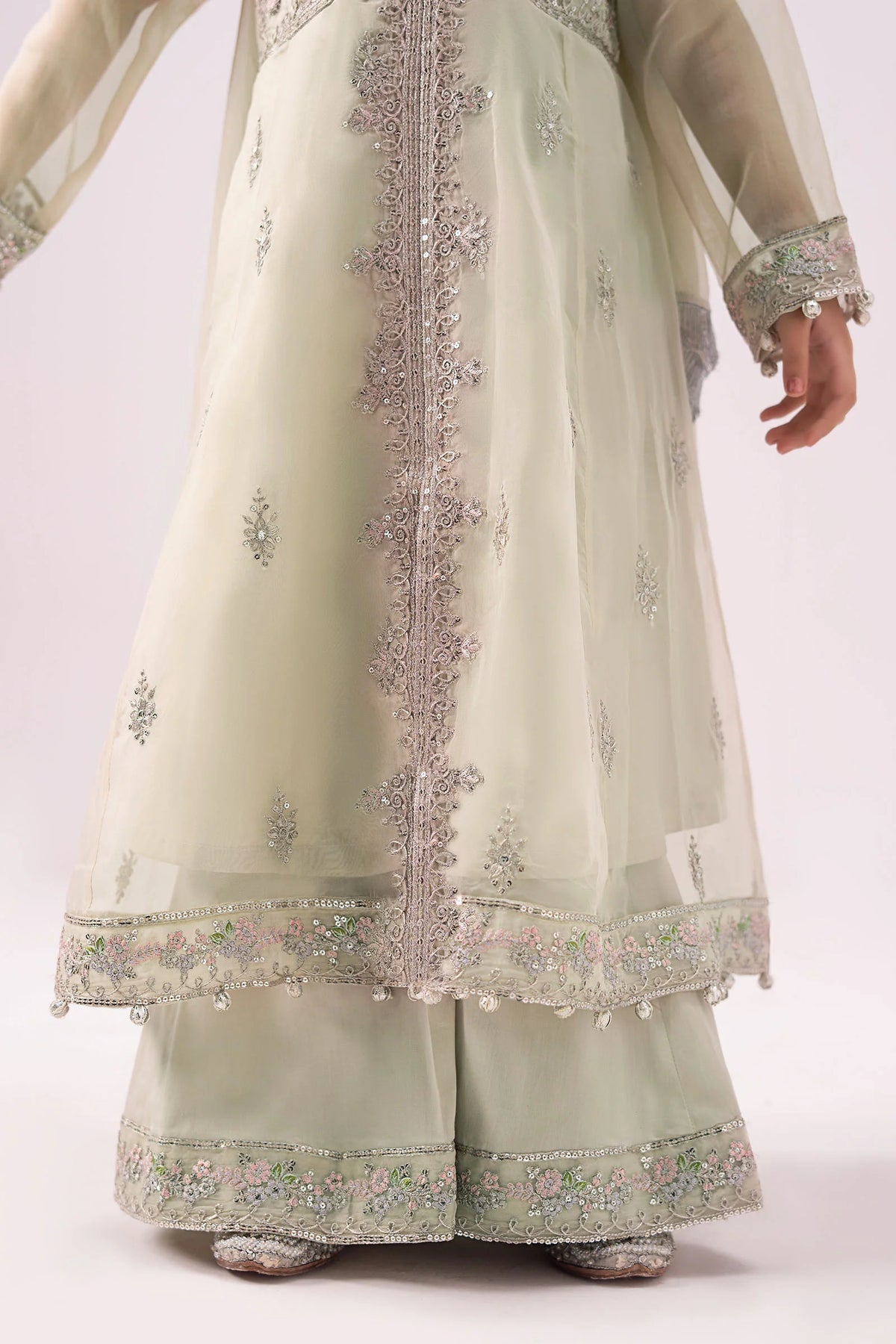 Elegant Embroidered Chiffon Girls’ 3-Piece Party Wear – Ready to Wear