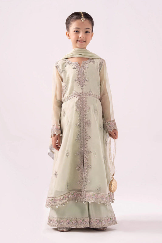 Elegant Embroidered Chiffon Girls’ 3-Piece Party Wear – Ready to Wear