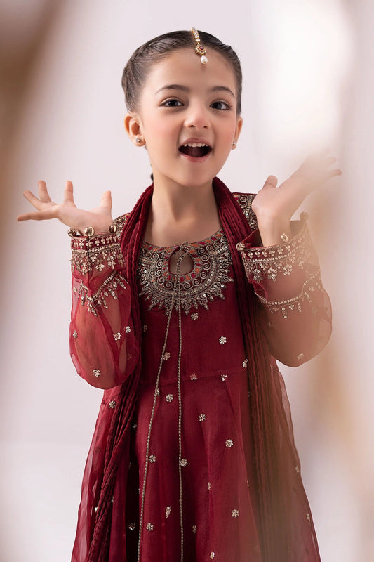 Elegant Embroidered Chiffon Girls’ Ready-to-Wear Suit