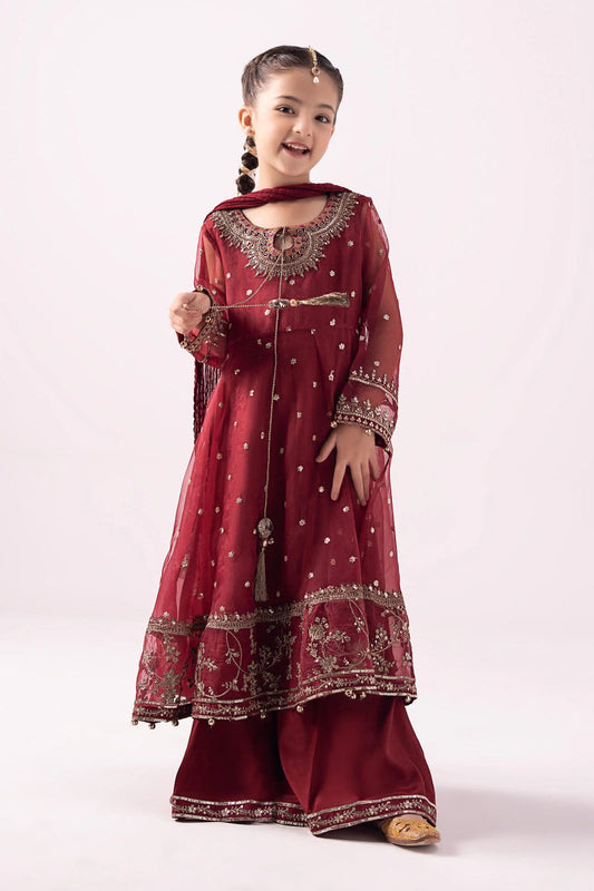 Elegant Embroidered Chiffon Girls’ Ready-to-Wear Suit