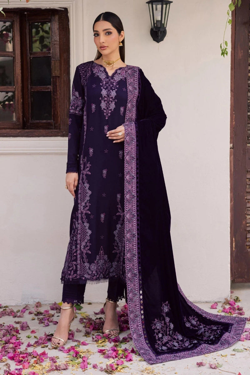 Deep Purple & Lilac: Velvet Embroidered Suit | Ready To Wear